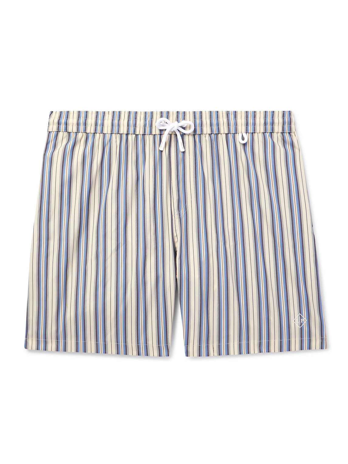 Loro Piana - Bay Vintage Straight-Leg Mid-Length Logo-Print Striped Swim Shorts - Men - Blue - S Loro Piana - Bay Vintage Straight-Leg Mid-Length Logo-Print Striped Swim Shorts - Men - Blue - S von Loro Piana