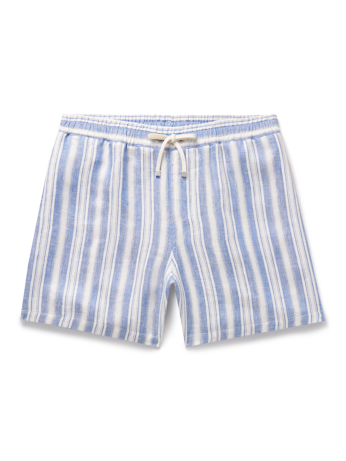 Loro Piana - Bermuda Bay Straight-Leg Striped Linen Drawstring Shorts - Men - Blue - XXXL von Loro Piana