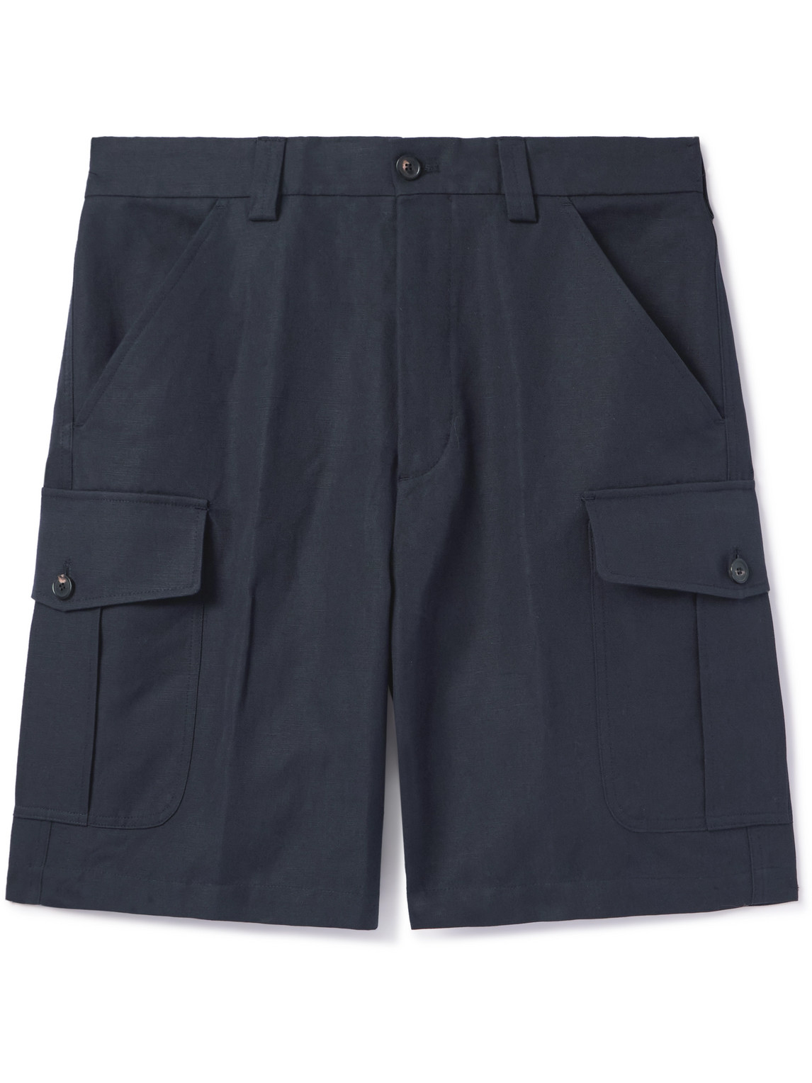 Loro Piana - Bizen Wide-Leg Cotton and Linen-Blend Canvas Cargo Shorts - Men - Blue - IT 54 von Loro Piana