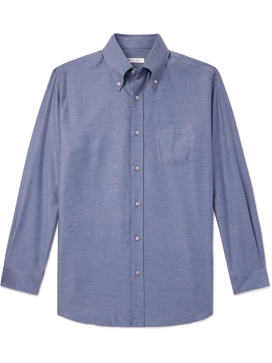 Loro Piana - Button-Down Collar Cotton and Cashmere-Blend Denim Shirt - Men - Blue - M von Loro Piana