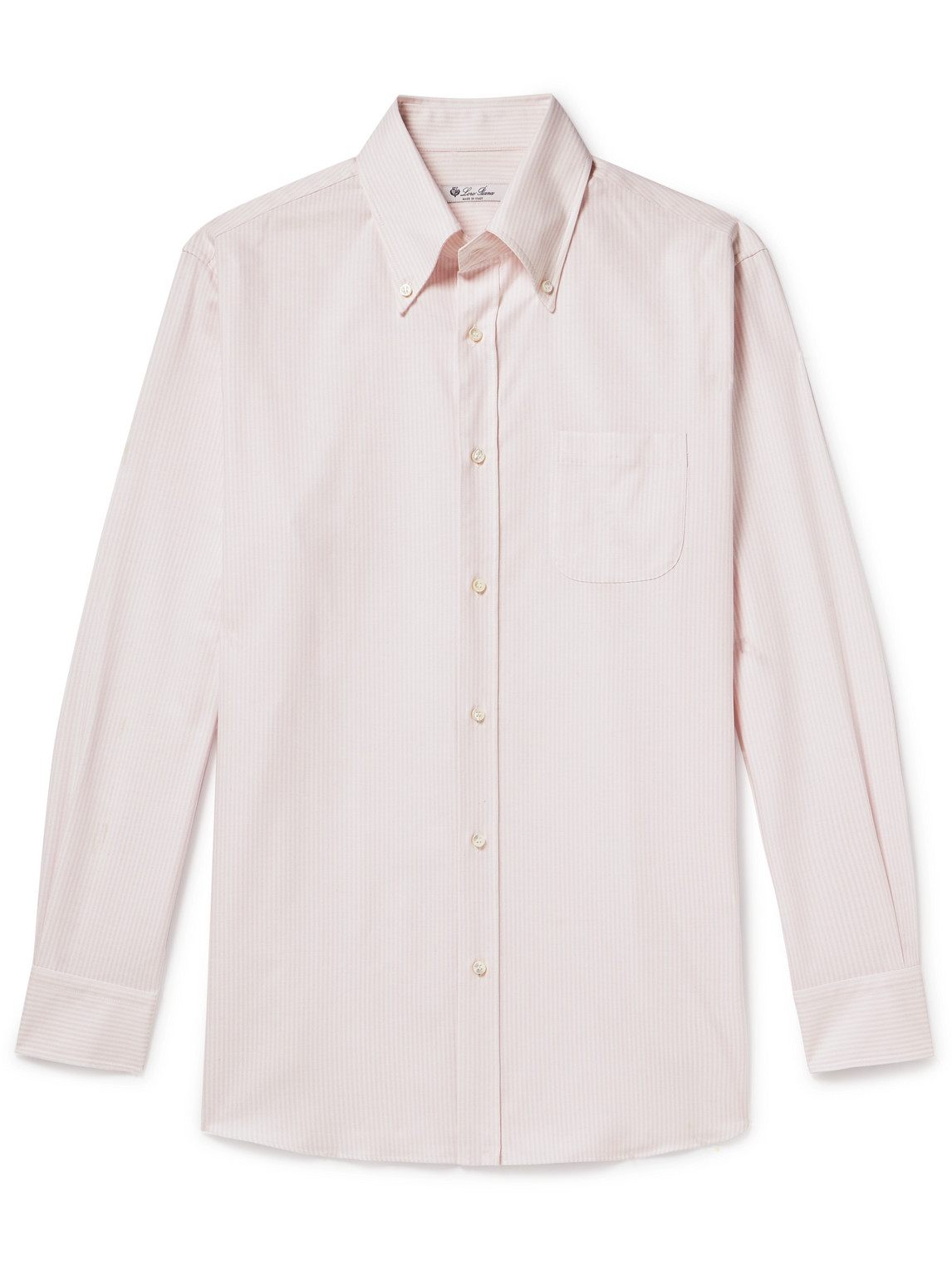 Loro Piana - Button-Down Collar Striped Cotton Oxford Shirt - Men - Pink - L von Loro Piana