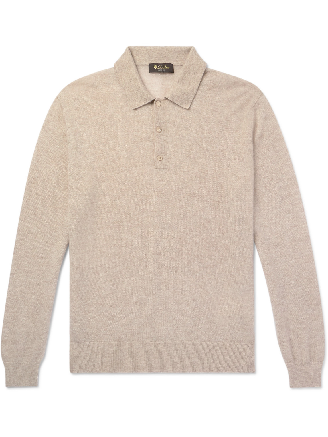 Loro Piana - Camino Brushed Cashmere and Silk-Blend Polo Shirt - Men - Neutrals - IT 52 von Loro Piana