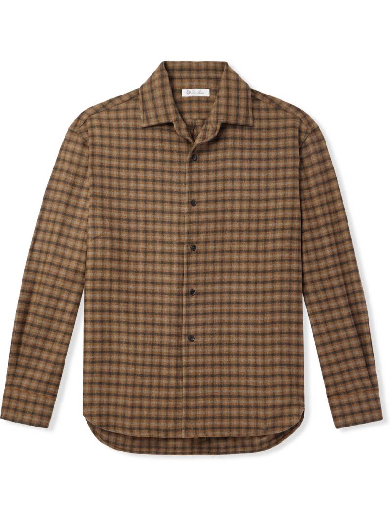 Loro Piana - Checked Brushed Wool and Cashmere-Blend Overshirt - Men - Brown - S von Loro Piana