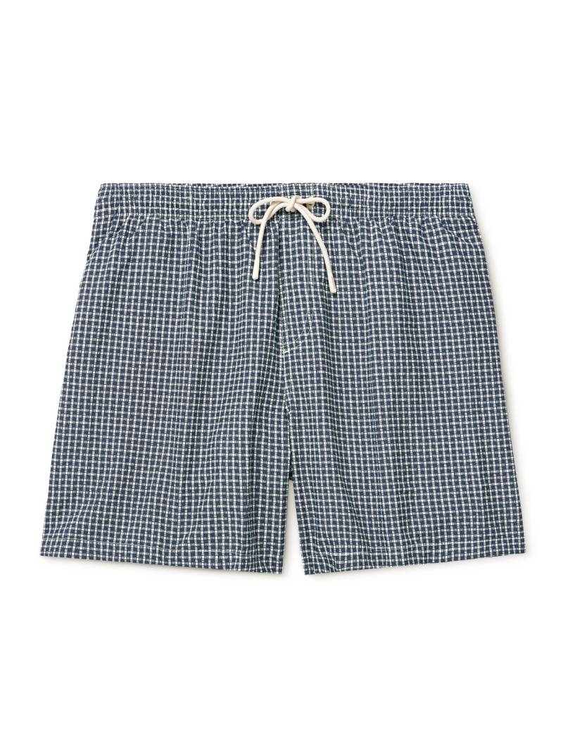 Loro Piana - Daneu Straight-Leg Mid-Length Checked Swim Shorts - Men - Blue - XXL von Loro Piana