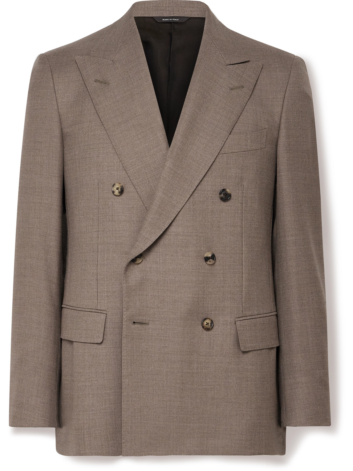 Loro Piana - Double-Breasted Virgin Wool-Twill Suit Jacket - Men - Neutrals - IT 46 von Loro Piana