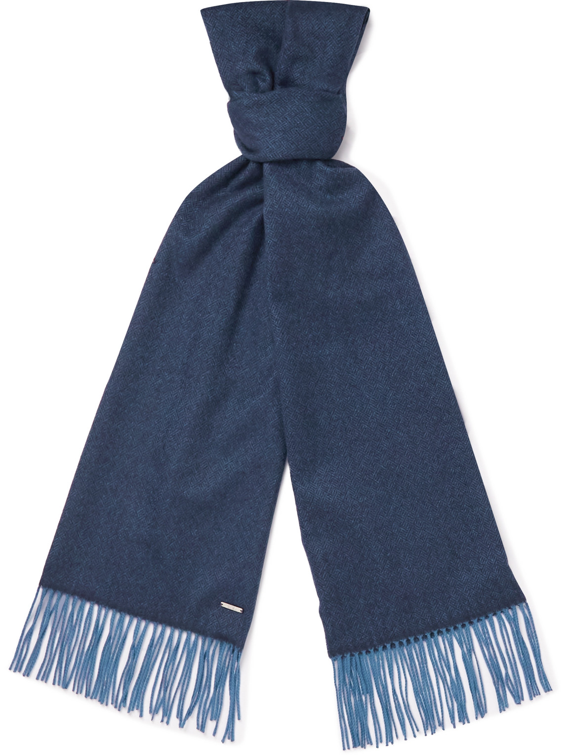 Loro Piana - Elite Fringed Cashmere Scarf - Men - Blue von Loro Piana