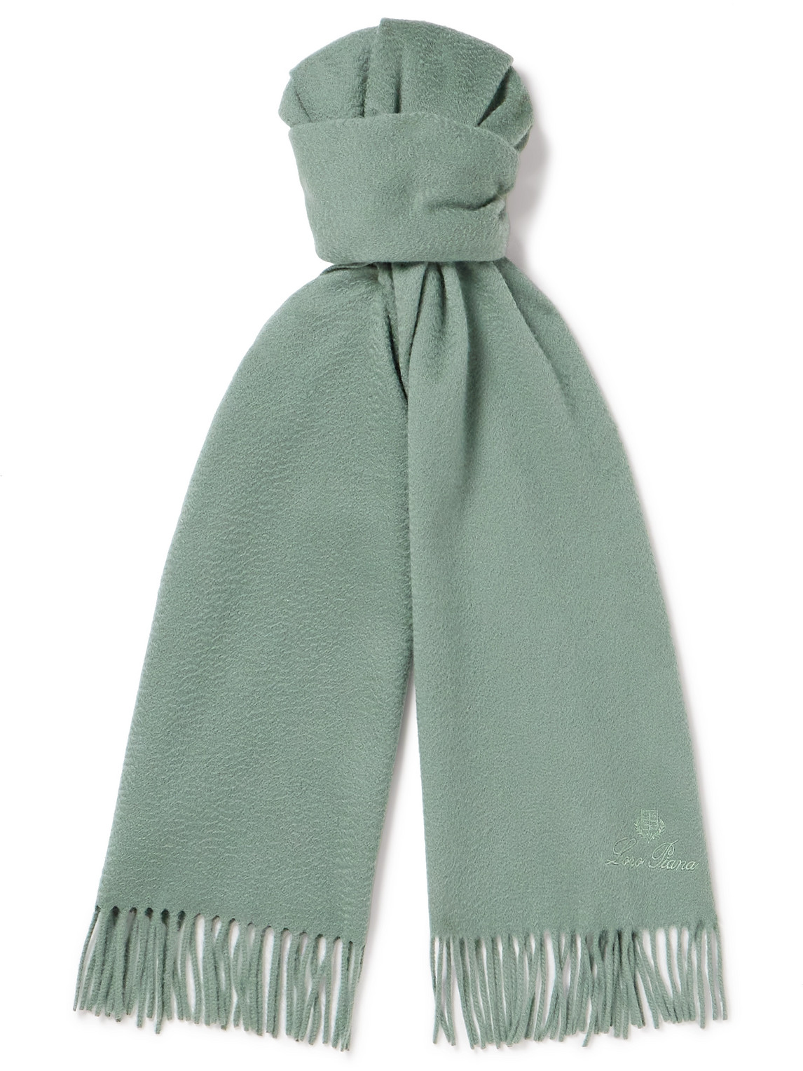 Loro Piana - Fringed Cashmere Scarf - Men - Green von Loro Piana