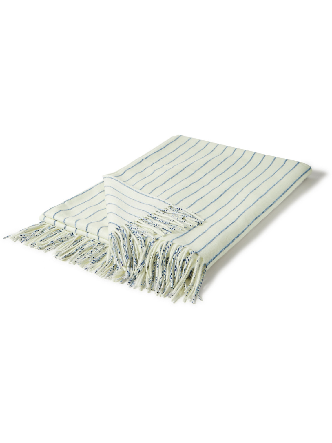 Loro Piana - Fringed Striped Cashmere Blanket - Men - White von Loro Piana