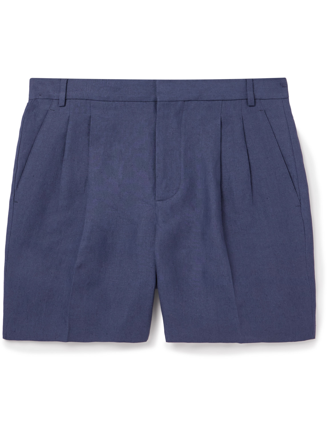 Loro Piana - Honiara Straight-Leg Pleated Linen Bermuda Shorts - Men - Blue - L von Loro Piana
