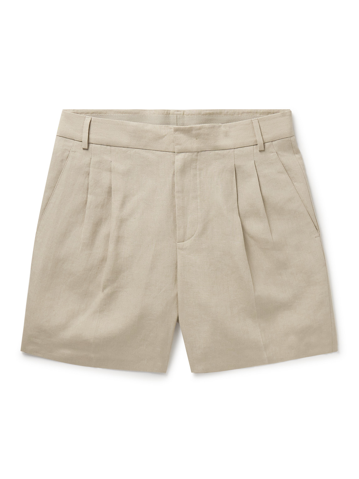 Loro Piana - Honiara Straight-Leg Pleated Linen Bermuda Shorts - Men - Neutrals - L von Loro Piana