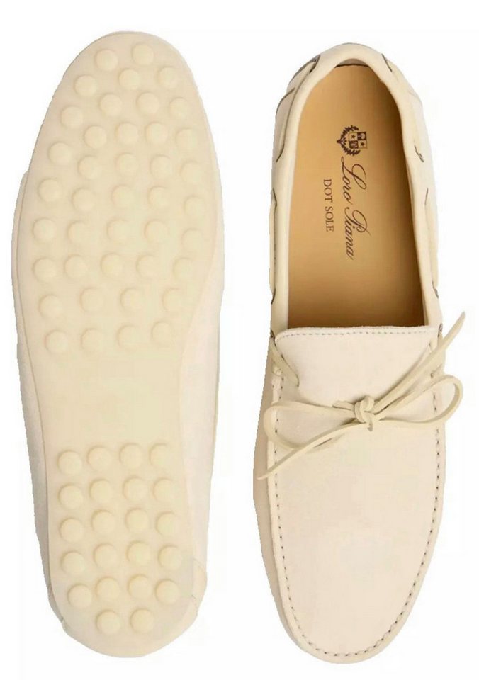 Loro Piana LP Dots Roadster Dot Sole Walk Loafers 45 Mokassin Doppelter Fersenbereich, Fahrschuh-Einsatz, LP-Logo von Loro Piana