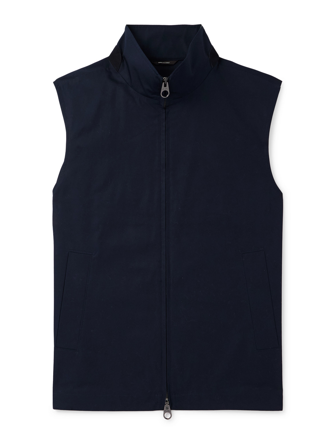 Loro Piana - Landon Suede-Trimmed Cotton-Satin Gilet - Men - Blue - IT 46 von Loro Piana