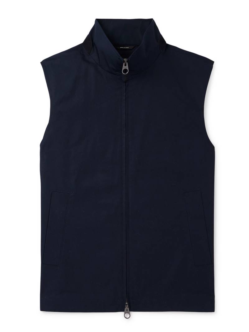 Loro Piana - Landon Suede-Trimmed Cotton-Satin Gilet - Men - Blue - IT 46 von Loro Piana