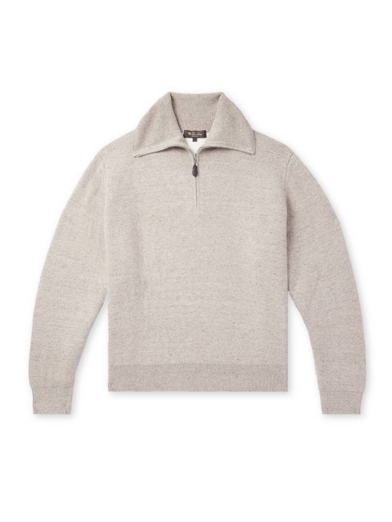 Loro Piana - Linen and Cashmere-Blend Zip-Up Sweater - Men - Neutrals - L von Loro Piana