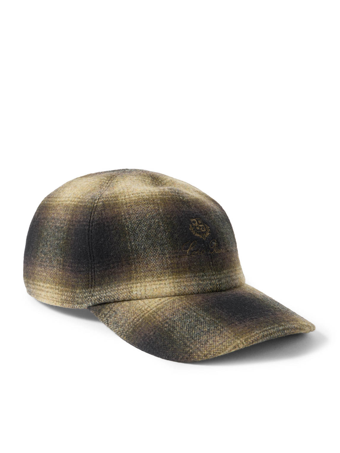 Loro Piana - Logo-Embroidered Checked Wool and Cashmere-Blend Flannel Baseball Cap - Men - Neutrals - S Loro Piana - Logo-Embroidered Checked Wool and Cashmere-Blend Flannel Baseball Cap - Men - Neutrals - S von Loro Piana
