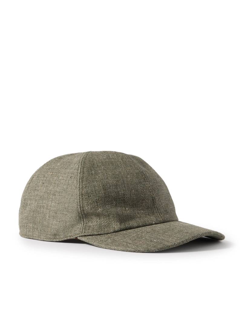 Loro Piana - Logo-Embroidered Linen Baseball Cap - Men - Green - XL von Loro Piana