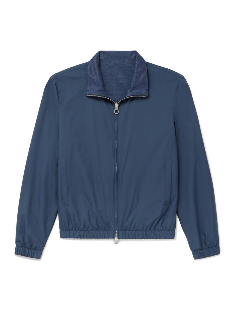 Loro Piana - Reversible Storm System® Jersey and Twill Bomber Jacket - Men - Blue - IT 56 von Loro Piana