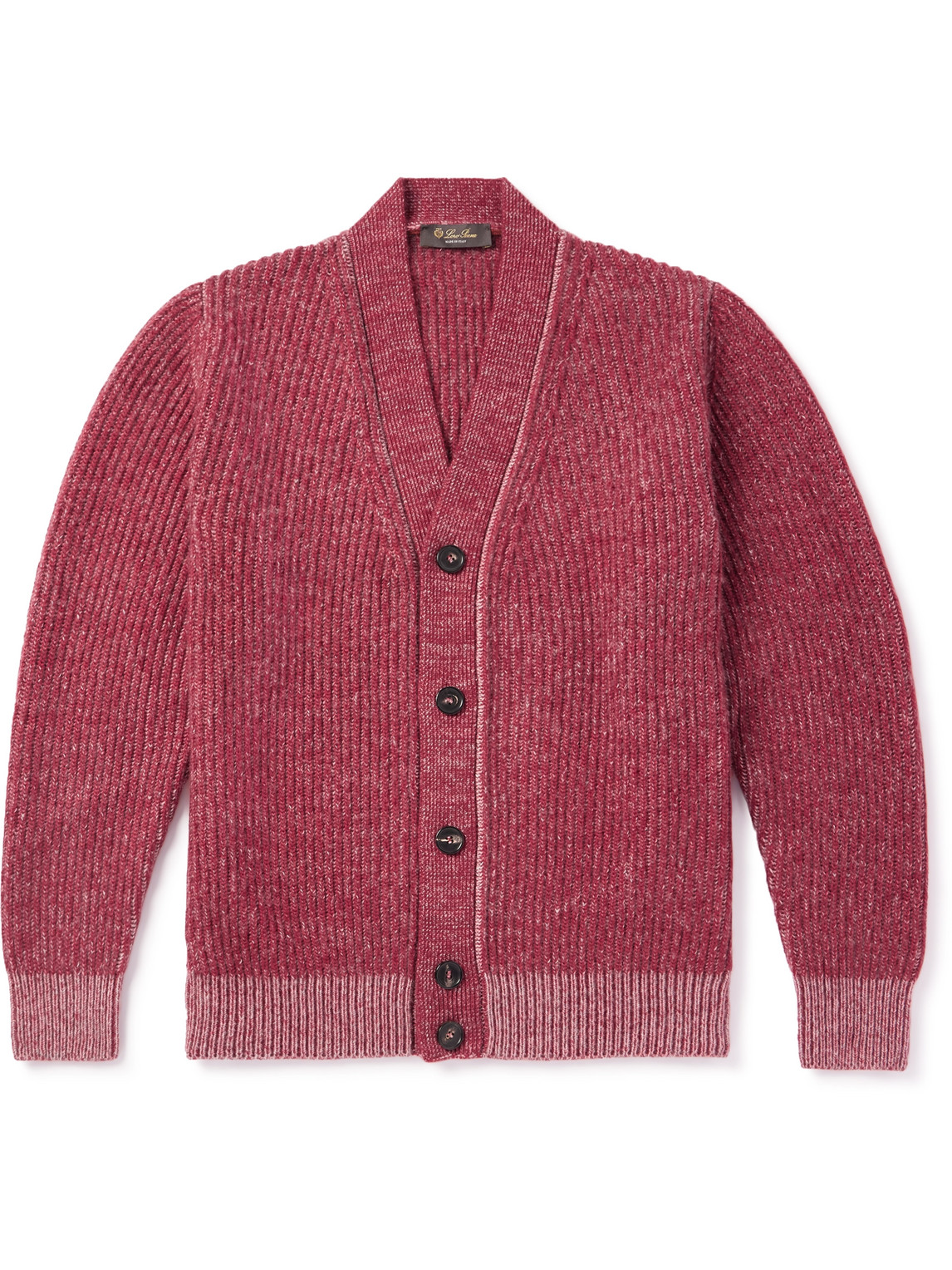 Loro Piana - Sey Ribbed Cashmere and Silk-Blend Cardigan - Men - Red - IT 46 von Loro Piana