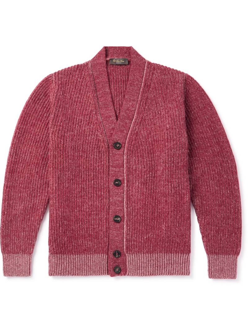 Loro Piana - Sey Ribbed Cashmere and Silk-Blend Cardigan - Men - Red - IT 48 von Loro Piana