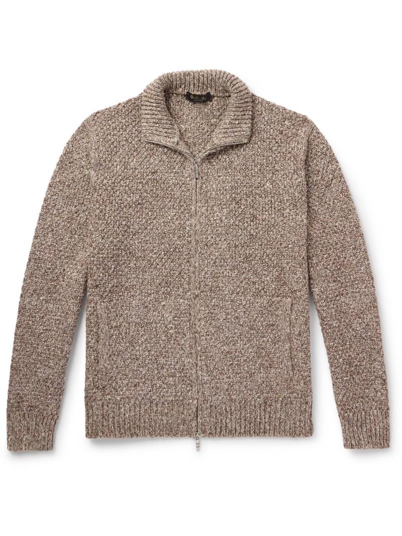 Loro Piana - Silk and Cashmere-Blend Zip-Up Cardigan - Men - Brown - M von Loro Piana