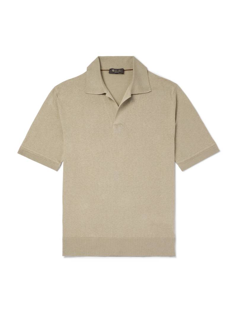 Loro Piana - Silk and Linen-Blend Polo-Shirt - Men - Neutrals - IT 58 von Loro Piana