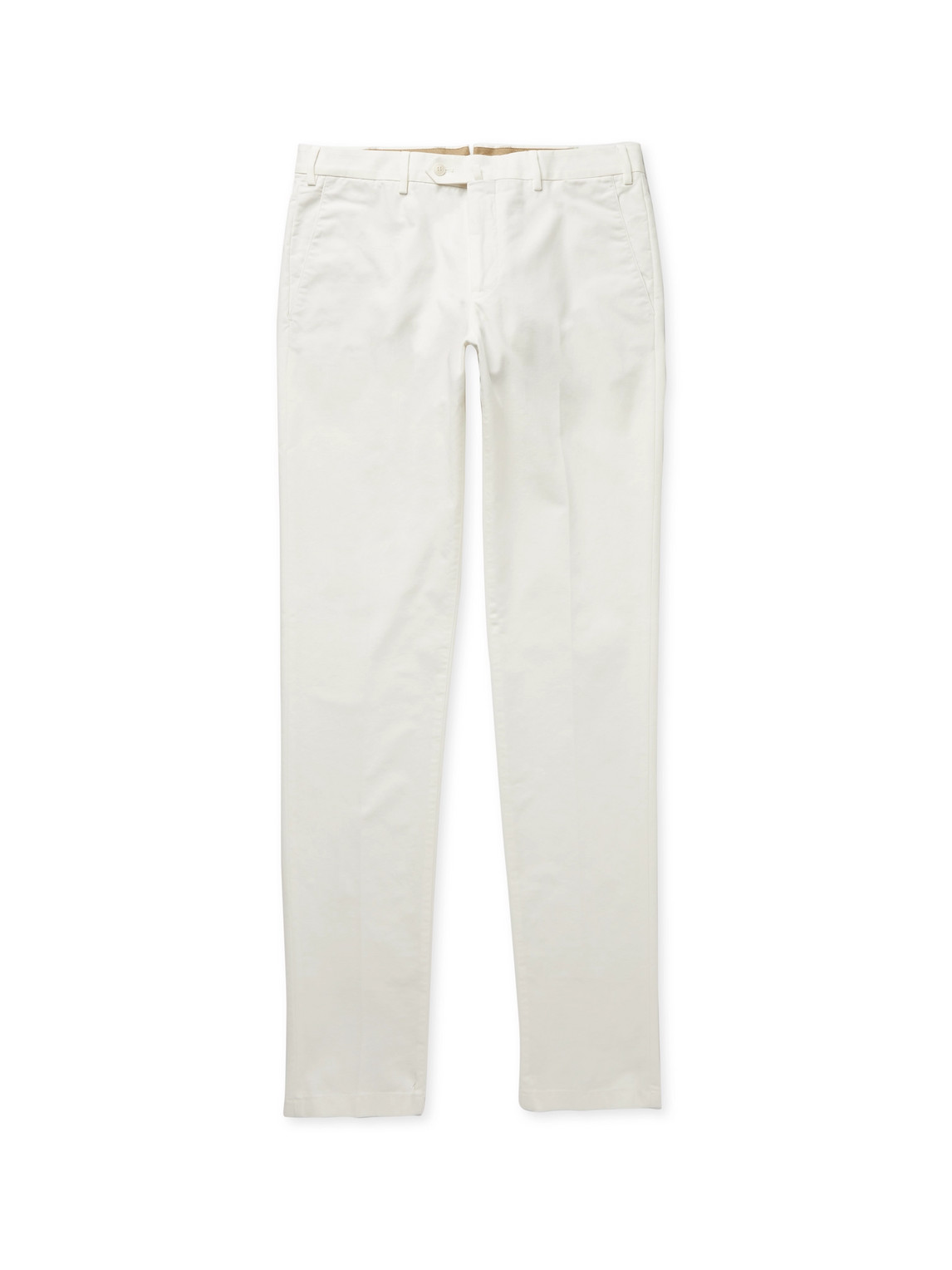 Loro Piana - Slim-Fit Washed Cotton-Blend Trousers - Men - White - IT 56 von Loro Piana