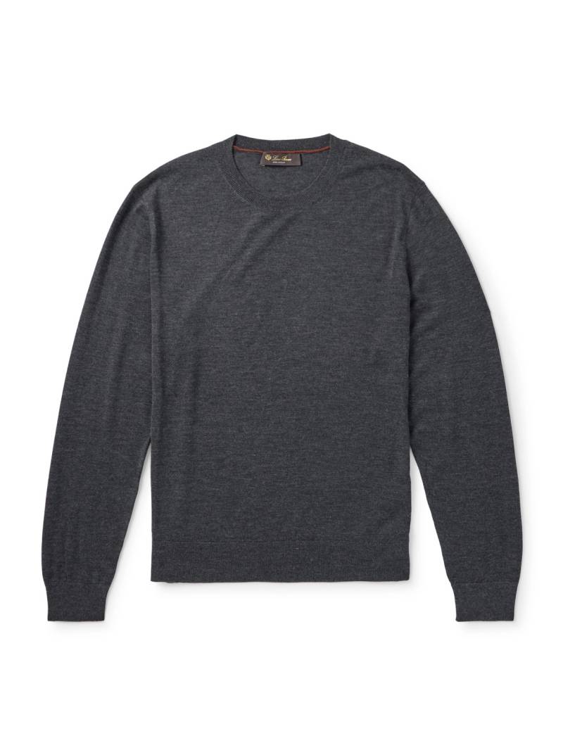 Loro Piana - Sottile Slim-Fit Wool, Silk and Cashmere-Blend Sweater - Men - Gray - IT 54 von Loro Piana