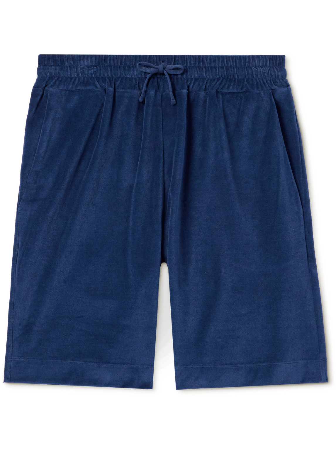 Loro Piana - Straight-Leg Cotton and Silk-Blend Chenille Drawstring Bermuda Shorts - Men - Blue - XL von Loro Piana