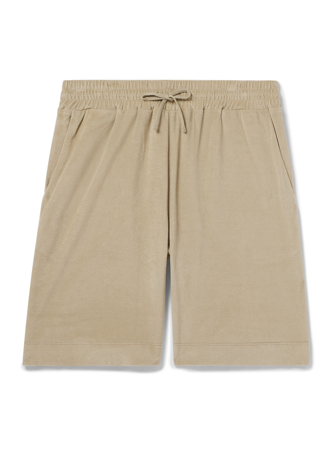 Loro Piana - Straight-Leg Cotton and Silk-Blend Chenille Drawstring Bermuda Shorts - Men - Neutrals - S von Loro Piana