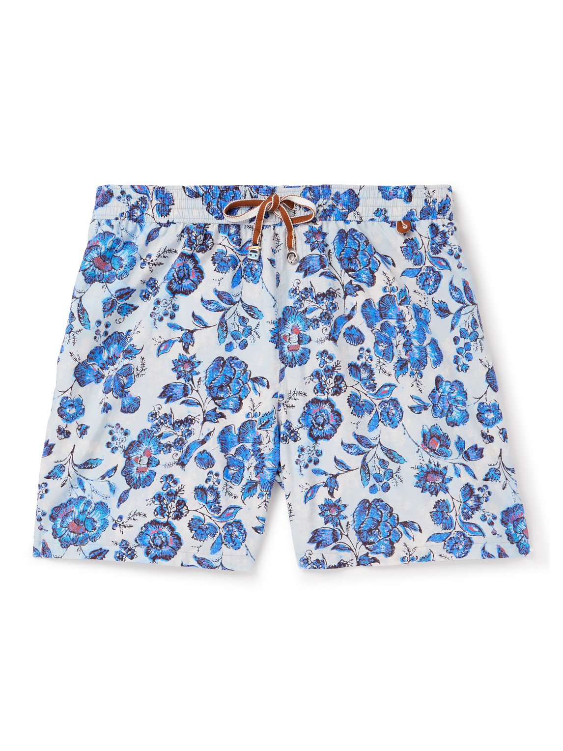 Loro Piana - Straight-Leg Mid-Length Floral-Print Swim Shorts - Men - Blue - S von Loro Piana