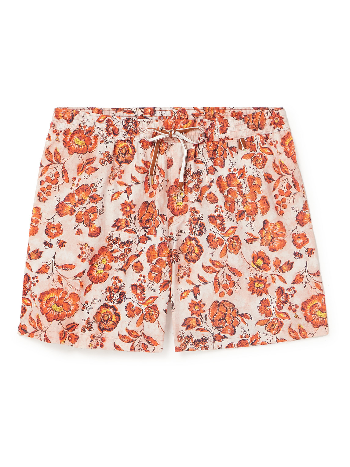 Loro Piana - Straight-Leg Mid-Length Floral-Print Swim Shorts - Men - Orange - XXXL von Loro Piana