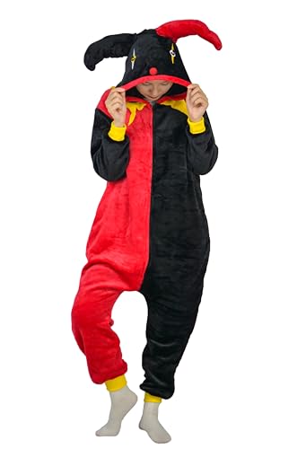 LorranTree Clown Onesie Kostüm Jumpsuit Joker Costume Damen Herren Erwachsene Pyjama Tier Weihnachten Halloween Schlafanzug SY-Clown L von LorranTree