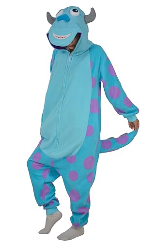 LorranTree Onesie Kostüm Jumpsuit Monsters Sulley Costume Damen Herren Erwachsene Relaxo Pyjama Tier Sullivan Weihnachten Halloween Schlafanzug SY-ShaLi XL von LorranTree