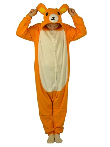 LorranTree Relax Bär Onesie Relaxo Kostüm Jumpsuit Erwachsene Pyjama Damen Herren Tier Schlafanzug Weihnachten Karneval Halloween SY-Bear L von LorranTree