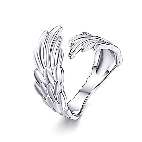 Lorrifal 925 Sterling Silber Königlich Einstellbare Engel Finger Flügel Feder Ring für Mädchen Frauen Männer Schmuck Geschenk für Geburtstag Weihnachten Valentinstag Lorrifal 925 Sterling Silber Königlich Einstellbare Engel Finger Flügel Feder Ring für Mädchen Frauen Männer Schmuck Geschenk für Geburtstag Weihnachten Valentinstag von Lorrifal