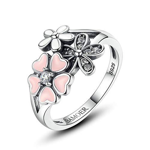 Lorrifal 925 Sterling Silber Mode klassische dreifarbige Blume mit CZ Ring Beste Schmuckgeschenke für Frauen Mädchen Größe 6 bis 8 Lorrifal 925 Sterling Silber Mode klassische dreifarbige Blume mit CZ Ring Beste Schmuckgeschenke für Frauen Mädchen Größe 6 bis 8 von Lorrifal