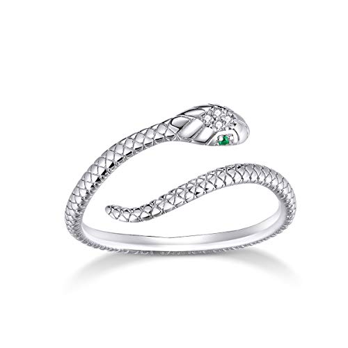 Lorrifal 925 Sterling Silber Runde zierliche Geist Schlange Einstellbare Aussage Ring für Frauen Mädchen Geburtstag Weihnachten Lorrifal 925 Sterling Silber Runde zierliche Geist Schlange Einstellbare Aussage Ring für Frauen Mädchen Geburtstag Weihnachten von Lorrifal