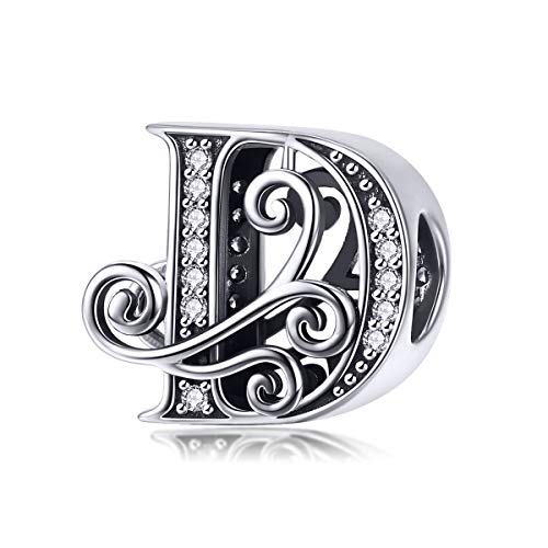 Lorrifal Solid 925 Sterling Silber Brief Initial D Charm Pandora Europäische Armband Halskette Frauen Mädchen Schmuck Geschenk von Lorrifal