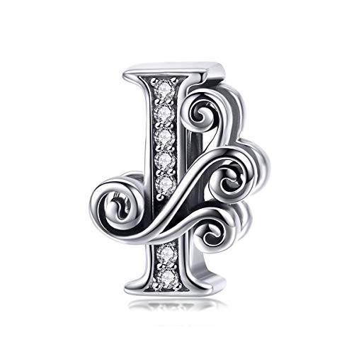 Lorrifal Solid 925 Sterling Silber Brief Initial I Charm Pandora Europäische Armband Halskette Frauen Mädchen Schmuck Geschenk von Lorrifal