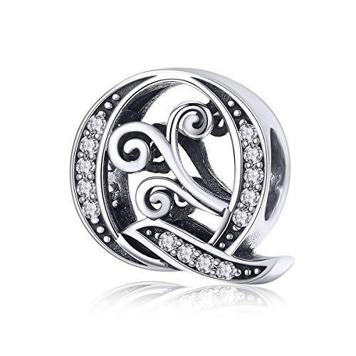 Lorrifal Solid 925 Sterling Silber Brief Initial Q Charm Pandora Europäische Armband Halskette Frauen Mädchen Schmuck Geschenk von Lorrifal