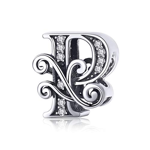 Lorrifal Solid 925 Sterling Silber Brief Initial P Charm Pandora Europäische Armband Halskette Frauen Mädchen Schmuck Geschenk von Lorrifal