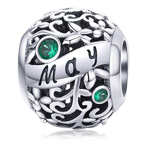 Lorrifal Mai May 925 Sterling Silber Original Geburtsstein Charms passend für Pandora Armbänder Geburtstag Geschenk für Frauen Mädchen Mutter Tochter Lorrifal Mai May 925 Sterling Silber Original Geburtsstein Charms passend für Pandora Armbänder Geburtstag Geschenk für Frauen Mädchen Mutter Tochter von Lorrifal
