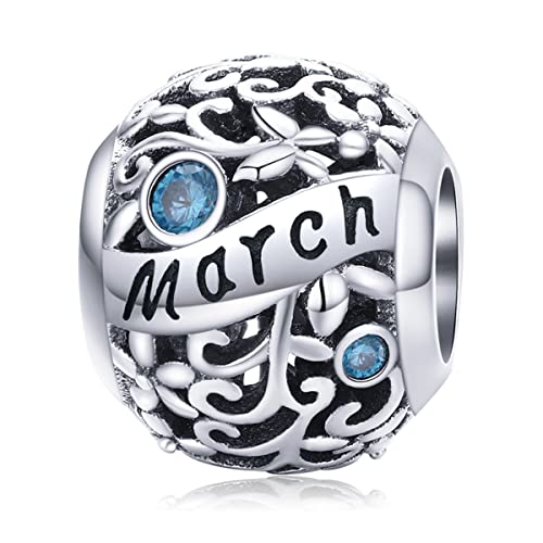 Lorrifal March 925 Sterling Silber Original Geburtsstein Charms passend für Pandora Armbänder Geburtstag Geschenk für Frauen Mädchen Mutter Tochter Lorrifal March 925 Sterling Silber Original Geburtsstein Charms passend für Pandora Armbänder Geburtstag Geschenk für Frauen Mädchen Mutter Tochter von Lorrifal