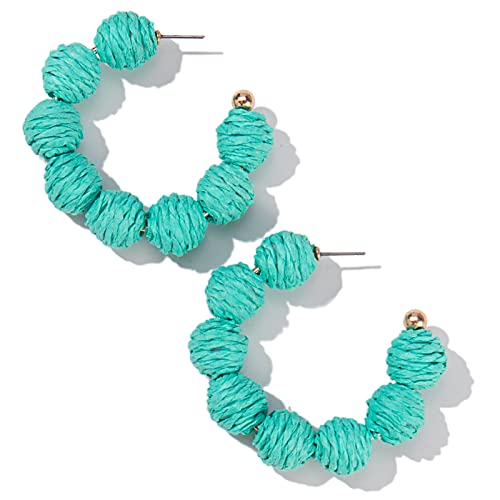 Bast-Creolen, Statement-Boho-Ohrringe, niedliche Rattan-Ohrringe, handgefertigt, bunte Ohrringe für Damen und Mädchen, einzigartiger Sommerschmuck, Rattan, Kein Edelstein Bast-Creolen, Statement-Boho-Ohrringe, niedliche Rattan-Ohrringe, handgefertigt, bunte Ohrringe für Damen und Mädchen, einzigartiger Sommerschmuck, Rattan, Kein Edelstein von Lorsoilyn