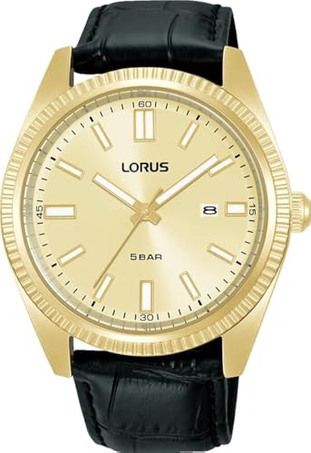 LORUS Herren Analog Quarz Uhr mit Leder Armband RH976QX9 von Lorus