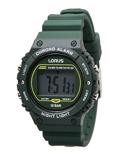 LORUS Herren Digital Quarz Uhr mit Silikon Armband R2309PX9 von Lorus