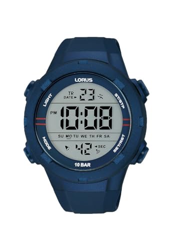 LORUS Herren Digital Quarz Uhr mit Silikon Armband R2303QX9 von Lorus