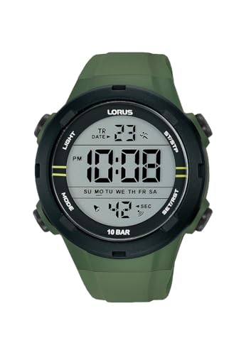 LORUS Herren Digital Quarz Uhr mit Silikon Armband R2305QX9 von Lorus