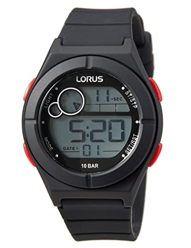 LORUS Jungen Digital Quarz Uhr mit Silikon Armband R2363NX9 von Lorus
