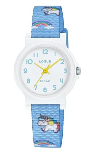 LORUS Mädchen Analog Quarz Uhr mit Nylon Armband RRX47JX9 von Lorus